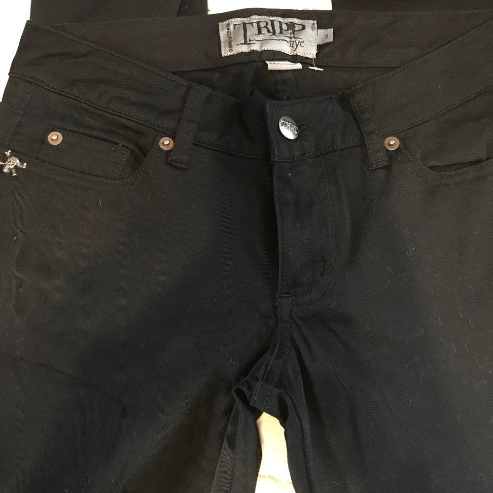 Tripp NYC Black Skull Flare Jeans